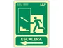 Archivo 2000 Pictograma Señal Salida Emergencia Escalera Sube Izquierda PVC Verde Luminiscente 224x300 mm