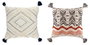 DKD Home Decor Cojín de Algodón con Pompón, Blanco, Surtido de 2