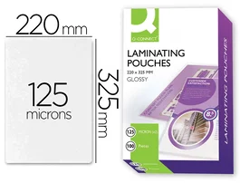 Q-connect Bolsa de plastificar 325 x 220 mm 125 mc Folio Caja de 100 Unidades