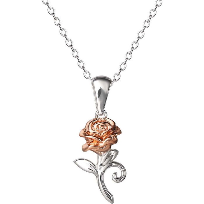 PEERS HARDY Colgante Rosa La Bella y la Bestia Disney Plata 925