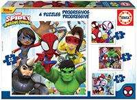 Educa Puzzle progresivos Spidey & His Amazing Friends 12-16-20-25 piezas Educa Puzzle progresivos Spidey & His Amazing Friends 12-16-20-25 piezas