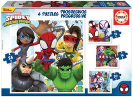 Educa Puzzle Progresivos Spidey & His Amazing Friends (4 unidades de 12-25 piezas)