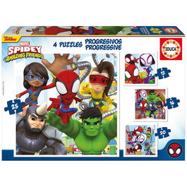Educa Puzzles Spidey & His Amazing Friends 19295 (4 puzzles de 12-25 piezas cada uno) +3 Años