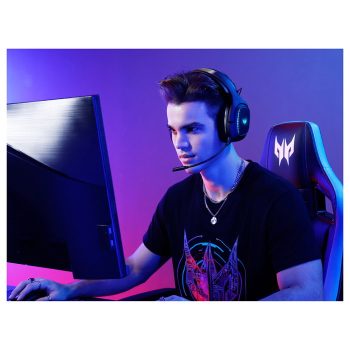 Acer Predator Galea 550 Auriculares Gaming Inalámbricos Diadema Bluetooth 5.2 + 2.4GHz RF PHR235 Negro con Micrófono Boom Extraíble