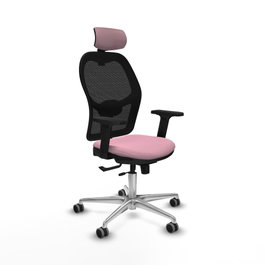 PIQUERAS Y CRESPO Silla de oficina Jorquera Rosa y Negro