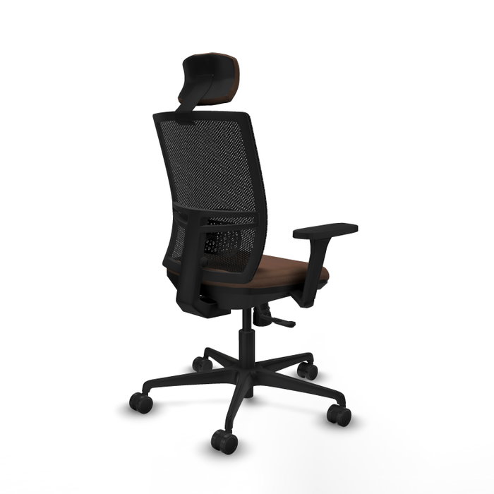 PIQUERAS Y CRESPO Silla de oficina Yunquera con mecanismo Sincro, Marrón oscuro y Negro PIQUERAS Y CRESPO Silla de oficina Yunquera con mecanismo Sincro, Marrón oscuro y Negro