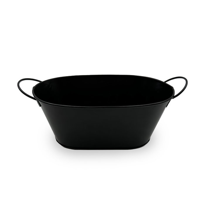 Inde Cubo Metal Rectangular con Asa Negra 32.2 x 16 x 12.4 cm (12 Unidades)