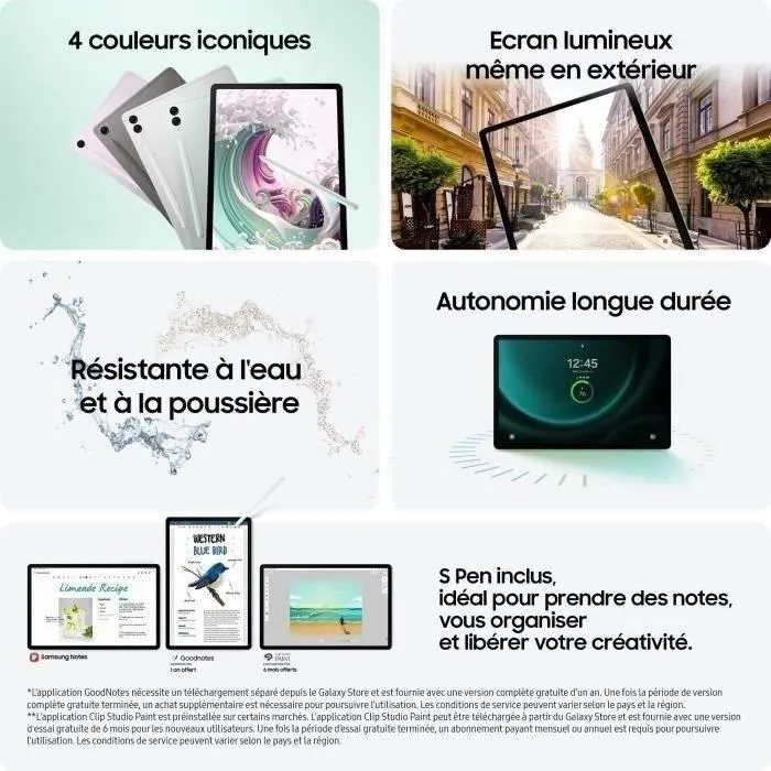 Samsung Galaxy Tab S9 FE 10.9 pulgadas, 128 GB, 6 GB RAM, Gris Samsung Galaxy Tab S9 FE 10.9 pulgadas, 128 GB, 6 GB RAM, Gris