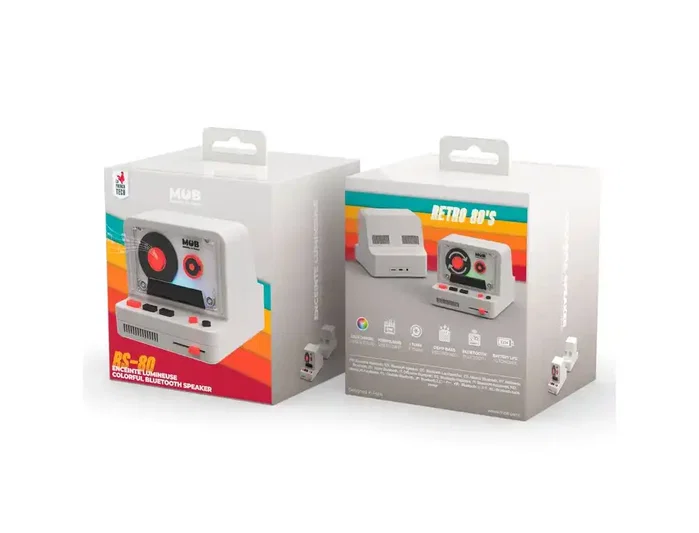 Wondee Altavoz Bluetooth Retro Grey