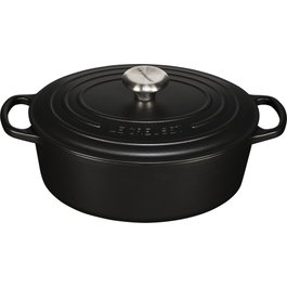 Le Creuset Cacerola de asado Signature oval 27 cm negro mate