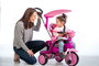 Ociotrends Triciclo Ranger Rosa Acolchado con Capota y Bolso para Bebé, para Niños de 18 a 36 Meses