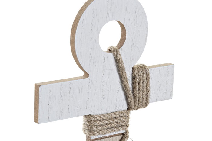 DKD Home Decor Perchero de Pared Calella MDF y Cuerda con Ancla