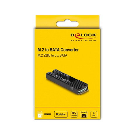 DeLOCK Convertidor M.2 2280 Key B+M a 5 x SATA con Disipador DeLOCK Convertidor M.2 2280 Key B+M a 5 x SATA con Disipador