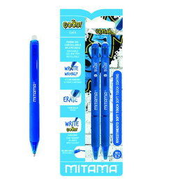 Mitama Goody Bolígrafo Borrable Retráctil Azul Blíster de 2