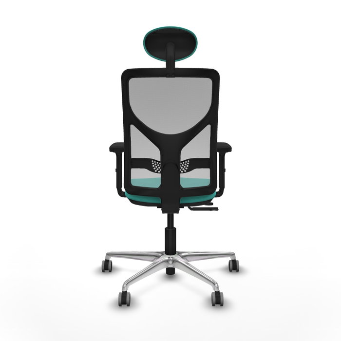 PIQUERAS Y CRESPO Silla de oficina Motilla con mecanismo Sincro/Traslack, Turquesa y Gris