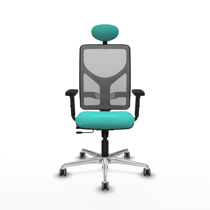 PIQUERAS Y CRESPO Silla de oficina Motilla con mecanismo Sincro/Traslack, Turquesa y Gris