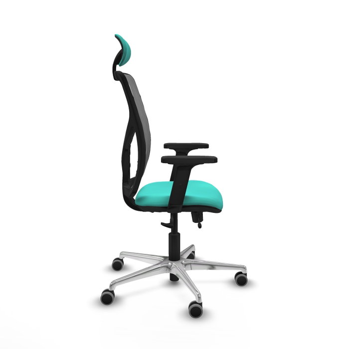 PIQUERAS Y CRESPO Silla de oficina Motilla con mecanismo Sincro/Traslack, Turquesa y Gris