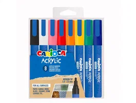 Carioca Rotulador Acrílico Paint Marker Punta Media, 8 Unidades Colores Surtidos
