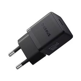Baseus P10111602113-00 Cargador Rápido USB-C 20W para Pared EU Negro - Carga Rápida Universal