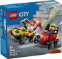 LEGO City Juego de Construcción 60383 Coche de Carreras de Pizza vs Camión de Bomberos, Set de Vehículos para Niños +6 Años