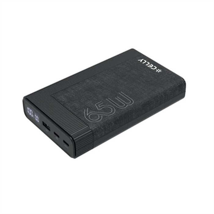 Celly Batería Externa 20000 mAh PD 65W Negro - Carga Rápida