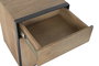 DKD Home Decor Mesita de Noche Natural Negro Mango y Metal 44 x 65 x 45 cm