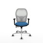 PIQUERAS Y CRESPO Silla de oficina Jorquera con mecanismo Sincro/Traslack, Azul claro y Blanco