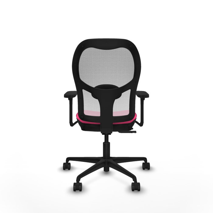 PIQUERAS Y CRESPO Silla de oficina Jorquera Rosa y Blanca con mecanismo Sincro/Traslack