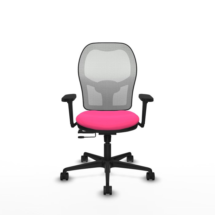 PIQUERAS Y CRESPO Silla de oficina Jorquera Rosa y Blanca con mecanismo Sincro/Traslack