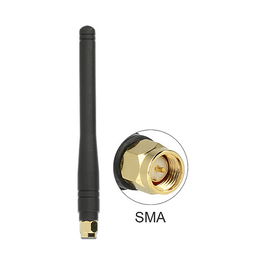 Delock Antena Omnidireccional SMA 433 MHz 2,5 dBi Flex Negro 88914 - Polarización Vertical para 50 Ω, Rango -10 a 75 °C