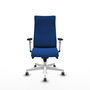PIQUERAS Y CRESPO Sillón Albacete Azul con Mecanismo Sincro y Base Blanca