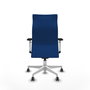 PIQUERAS Y CRESPO Sillón Albacete Azul con Mecanismo Sincro y Base Blanca