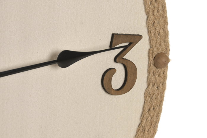 DKD Home Decor Reloj Pared Cottage Blanco Beige 3.5 x 60 x 60 cm (2 Unidades)