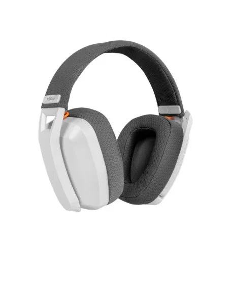Krom Auriculares Gaming Kanji Inalámbricos Bluetooth 5.3 y Alámbricos Diadema PC PS5 PS4 SWITCH Altavoces 40mm Micrófono Integrado - Blanco
