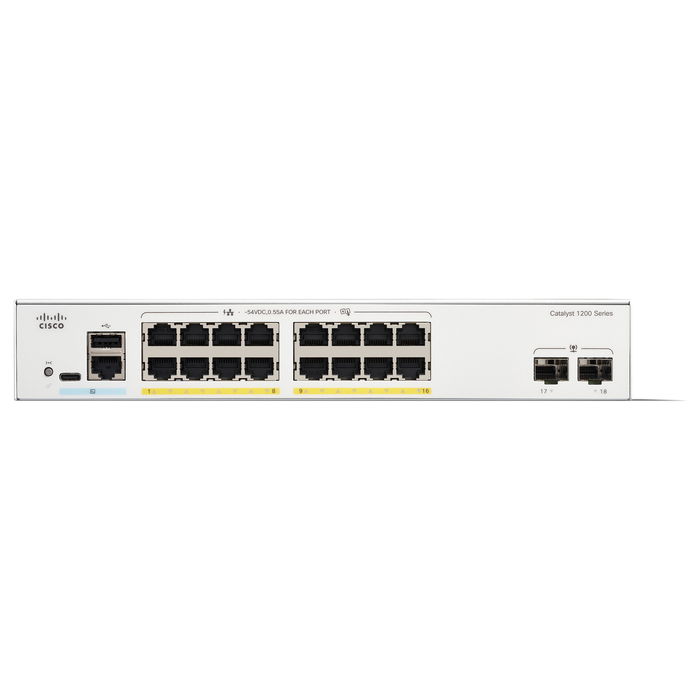 Cisco CATALYST 1200 Switch Gestionado L2 Gigabit Ethernet 16-Port PoE 120W Montaje en Rack