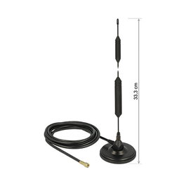 DeLOCK Antena GSM 5dBi con conector SMA, base magnética y cable de 3m negra