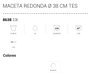 Plastiken Maceta Serie TES Redonda 38 cm Blanco