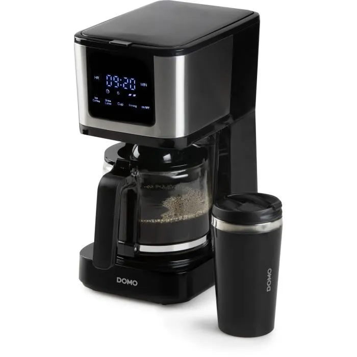 Domo Cafetera de filtro DO733K 900W 4 a 10 tazas Pantalla LCD 3 intensidades Negra Domo Cafetera de filtro DO733K 900W 4 a 10 tazas Pantalla LCD 3 intensidades Negra