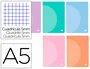 Liderpapel Libreta 360 Tapa Plástico A5 48 Hojas 90gr Cuadro 5mm Doble Margen Colores Pastel