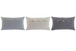 DKD Home Decor Cojín de Algodón Surtido 50x30x15 cm, 3 Unidades