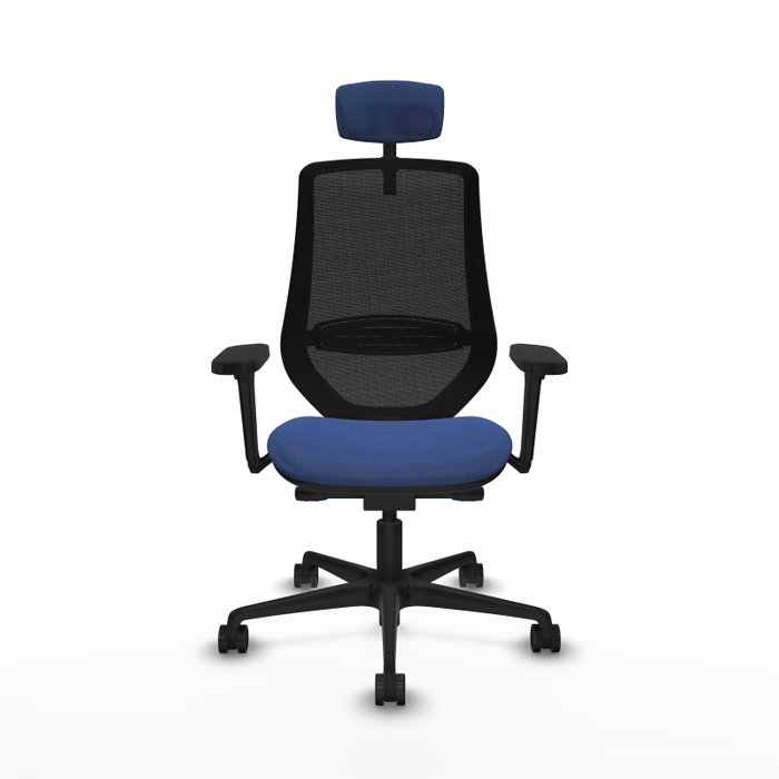 PIQUERAS Y CRESPO Silla de oficina Mardos con mecanismo Sincro/Traslack, Azul marino y Negro