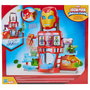 Hasbro G1259 Marvel Iron Man Cuartel General Playset 2 en 1 con Máscara para Disfraz, Juguete para Niños de +3 años (Idiomas: Inglés, Francés, Alemán, Portugués, Español)
