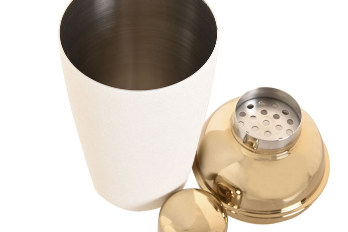 DKD Home Decor Coctelera Inox Blanco Rugosa 500 ML