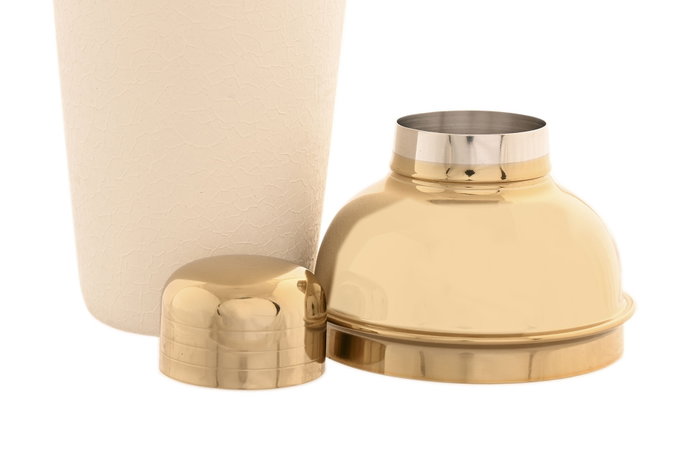 DKD Home Decor Coctelera Inox Blanco Rugosa 500 ML