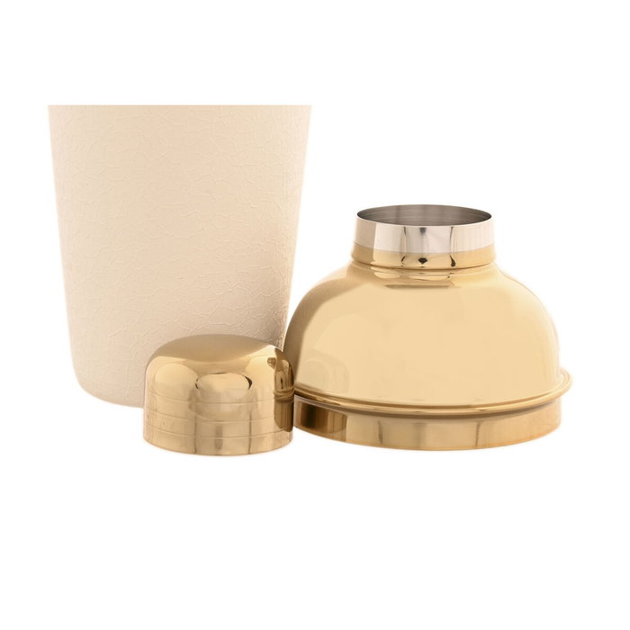 DKD Home Decor Coctelera Inox Blanco Rugosa 500 ML