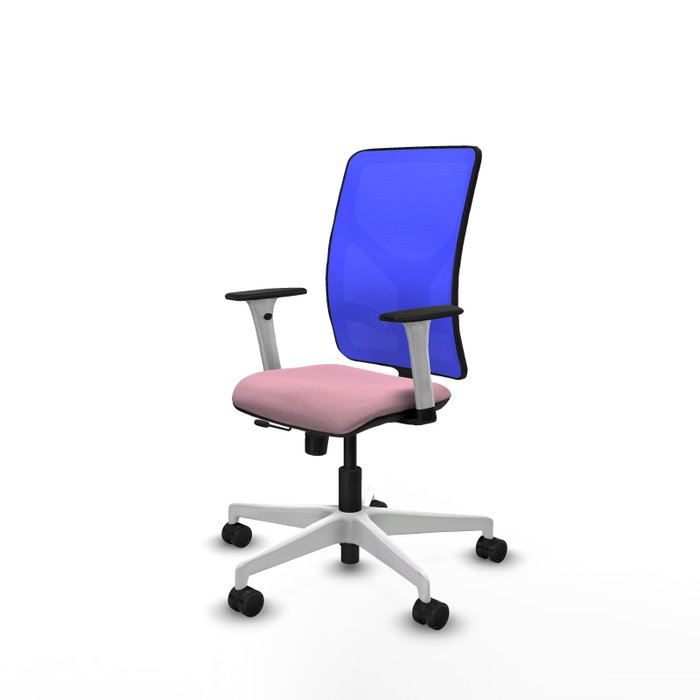 PIQUERAS Y CRESPO Silla de oficina Motilla Rosa y Azul con mecanismo Sincro/Traslack