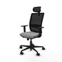 PIQUERAS Y CRESPO Silla de oficina Haches con mecanismo Sincro/Traslack, Gris y Negro