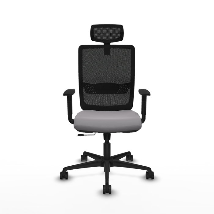PIQUERAS Y CRESPO Silla de oficina Haches con mecanismo Sincro/Traslack, Gris y Negro