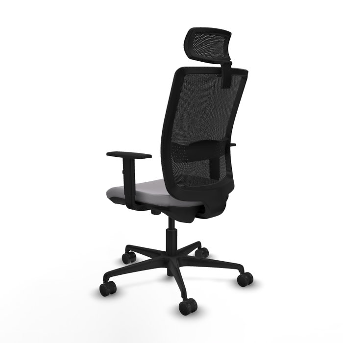 PIQUERAS Y CRESPO Silla de oficina Haches con mecanismo Sincro/Traslack, Gris y Negro
