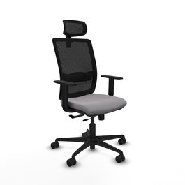 PIQUERAS Y CRESPO Silla de oficina Haches con mecanismo Sincro/Traslack, Gris y Negro